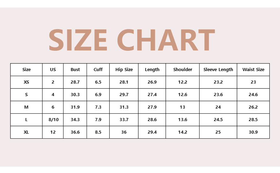 Size chart