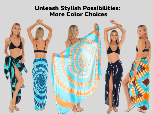 SHU-SHI Womens Sarong Pareo Cover Up Bathing Suit Women Beach Wrap Long Pool Resort Skirt