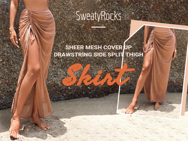 Sheer Mesh Beach Skirt Cover Up