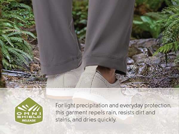 Water and Stain repellant pants for women, Omni-Shield