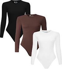 crew neck long sleeve bodysuit