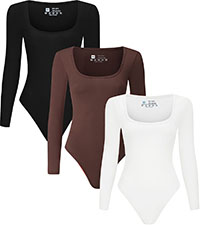 square neck long sleeve bodysuit