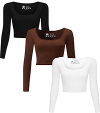 long sleeve crop top for women