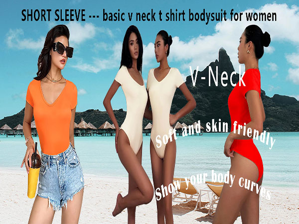 v neck bodysuit for women