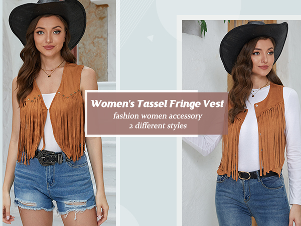 suede fringe vest western cowgirl fringe top 70s hippie costume vest women fringe vest tassel vest