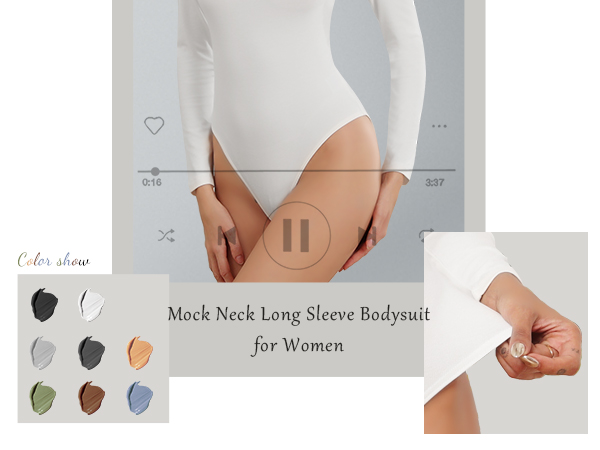 Bodysuit with extended sleeves for women