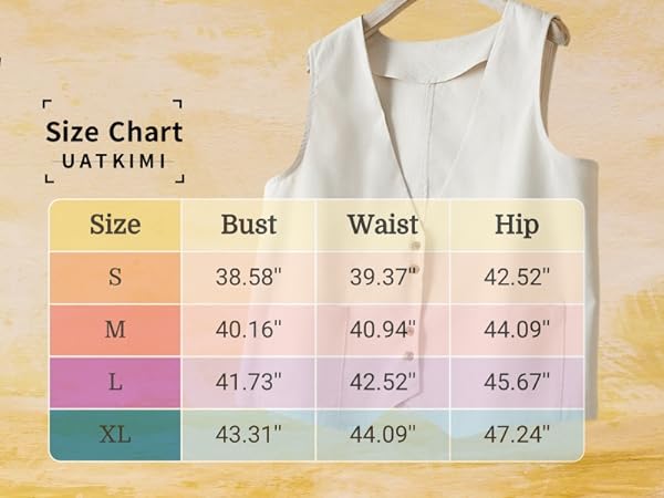 women&#39;s casual loose vest sleeveless button down dressy v-neck waistcoat with pockets