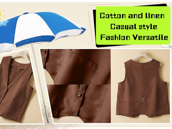 casual trendy v neck blazer waistcoat sleeveless jacket with pockets for women