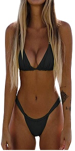 B0CZ797LFQ Triangle String Halter Bikini Set