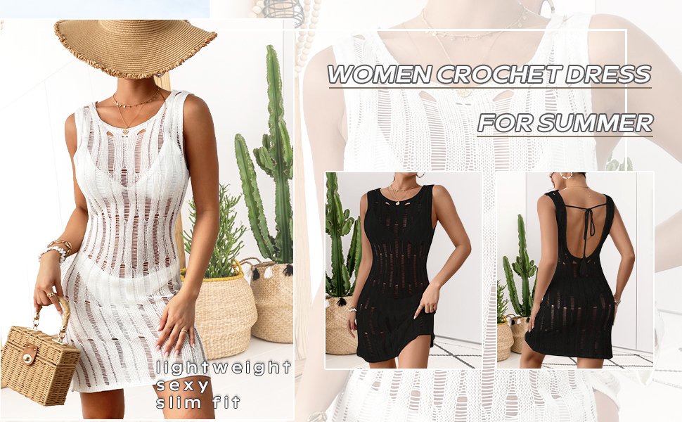 CROCHET swimsuit cover up beach dress