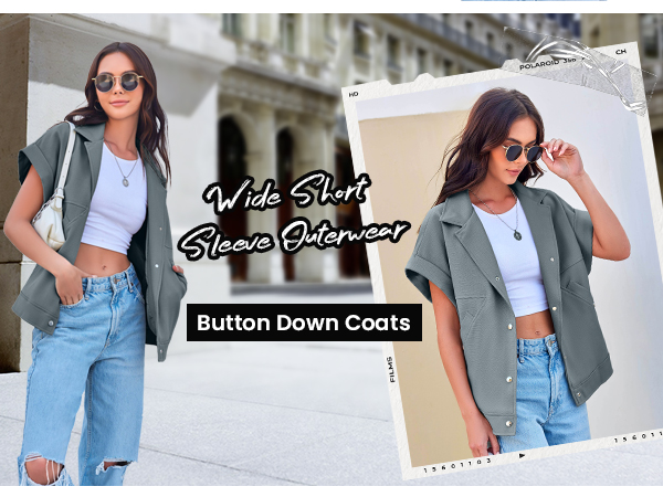 wide short sleeve coats