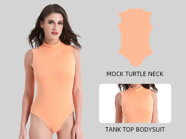 mock turtle neck bodysuit tank top