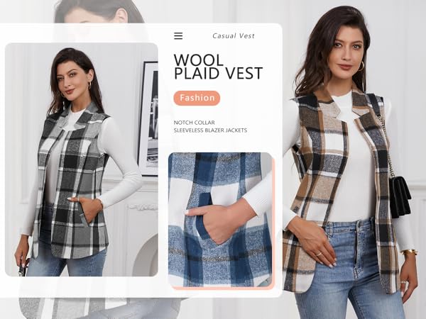 wool plaid vest