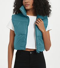 Padded Down Crop Vest