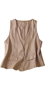 lightweight cotton linen vest