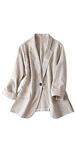 lightweight cotton linen blazer