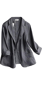 cotton linen blazer for women