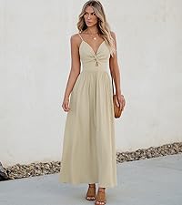 beige v neck sleeveless maxi dress formal dress