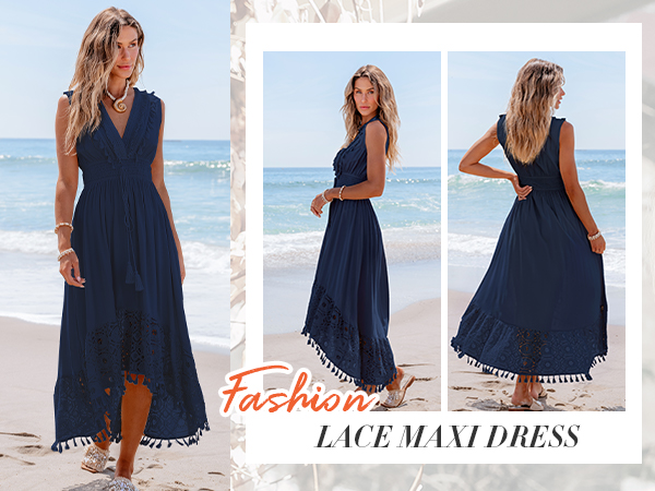 navy blue maxi dress for women