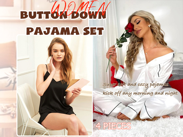 4pcs Pajama Set Sexy 