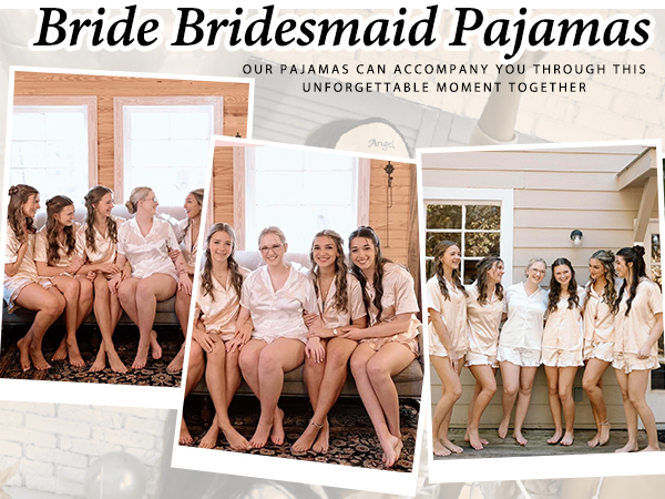 bride bridesmaid satin pajamas