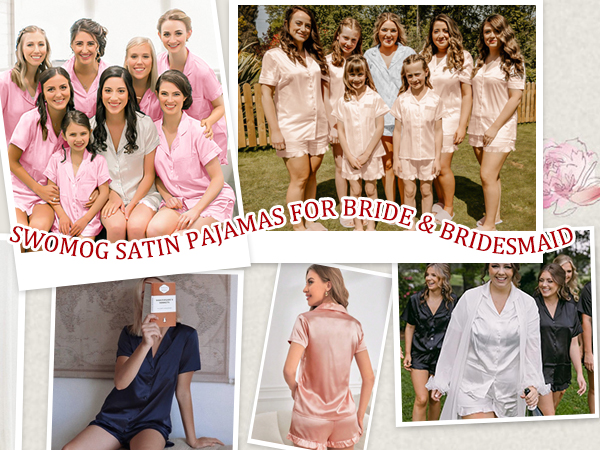 silk pajamas for women bride bridesmaid pjs