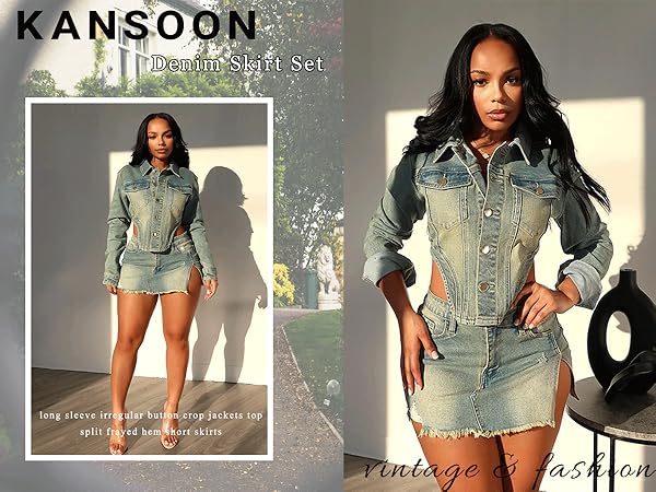 two piece set for women casual outfits for women 2 piece sets denim two piece set