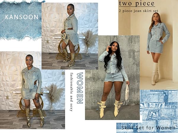 denim two piece skirt set denim skirt and jacket set denim jacket set