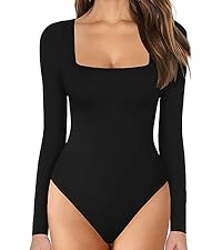 long sleeve square neck bodysuit