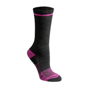 Black crew sock with pink accents