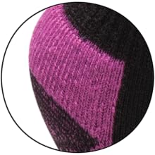 close up image of sock heel black and pink