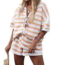 Striped Crochet Pajama Sets