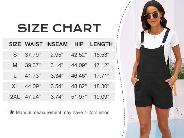 Flygo Women''s Short Overalls Summer Casual Cotton Linen Adjustable Bib Shortalls with Pockets