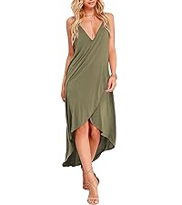 Sexy Summer Sleeveless Spaghetti Strap Deep V Neck Backless Wrap Slit Hem Club Party Midi Dress