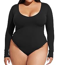 long sleeve bodysuit plus size