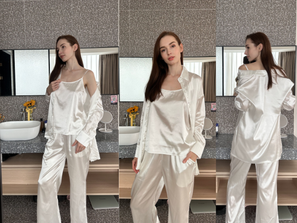 Silk 3 Piece Pajamas