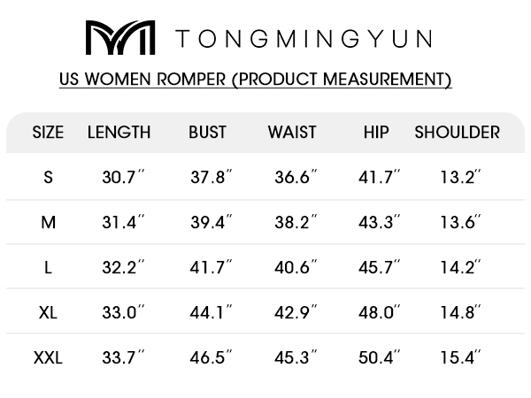 romper size chart