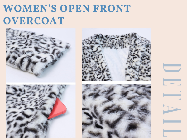 Wefebi Women''s Oversized Faux Fur Jackets Leopard Coats 