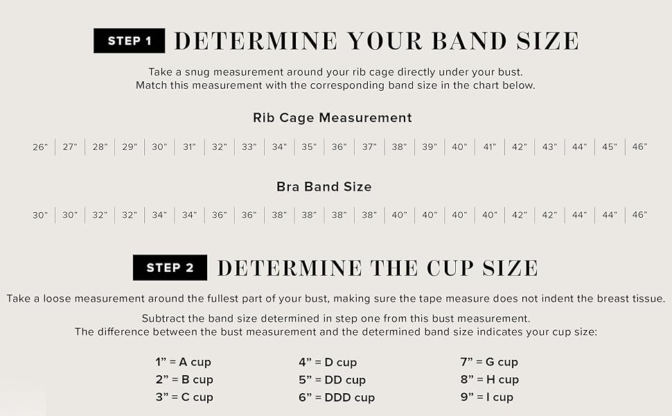 bra Size Chart