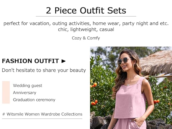 Summer Fashion Outfits Spring 2024 Womens Two 2 Piece Soft Comfy Vacation Trendy Clothing