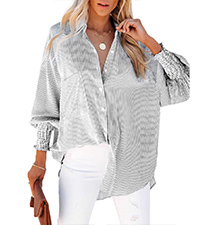 striped button down shirt women