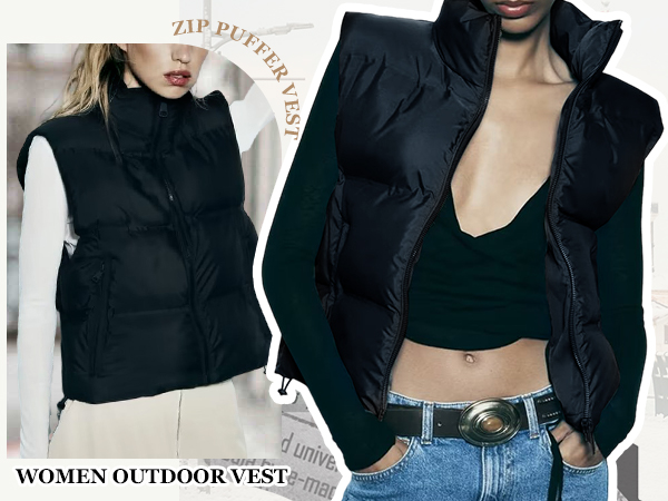 Winter Short Quilted Vest for Women