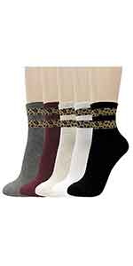 socks, cutiemango, leopard, leopard socks, double line socks, point socks, color socks, crew socks