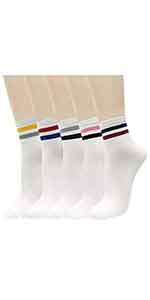 socks, cutiemango, point socks, color socks, crew socks, double line, double line socks