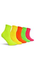 socks, cutiemango, point socks, color socks, crew socks, neon, neon socks