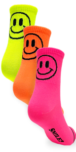 Cutie Mango Neon Big Smile Fun Design Socks