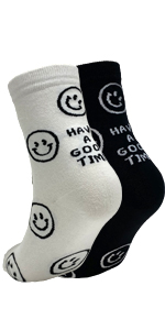 Cutie Mango Have A Good Time Happy Smile Face Fashion Socks