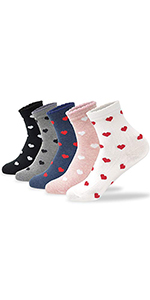 socks, cutiemango, heart, heart socks, point socks, color socks, crew socks