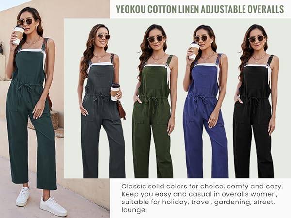 Yeokou Women Solid Overalls