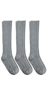 Jefferies Socks Womens Cable Knit Knee High Socks 3 Pair Pack